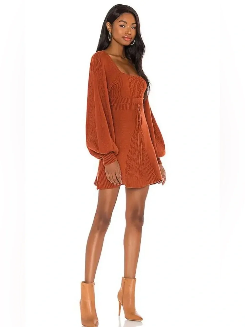 FREE PEOPLE Emmaline Mini Dress in Cinnamon